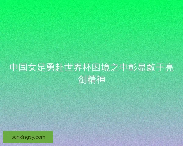 中国女足勇赴世界杯困境之中彰显敢于亮剑精神